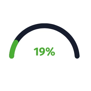 19% - wykres kołowy